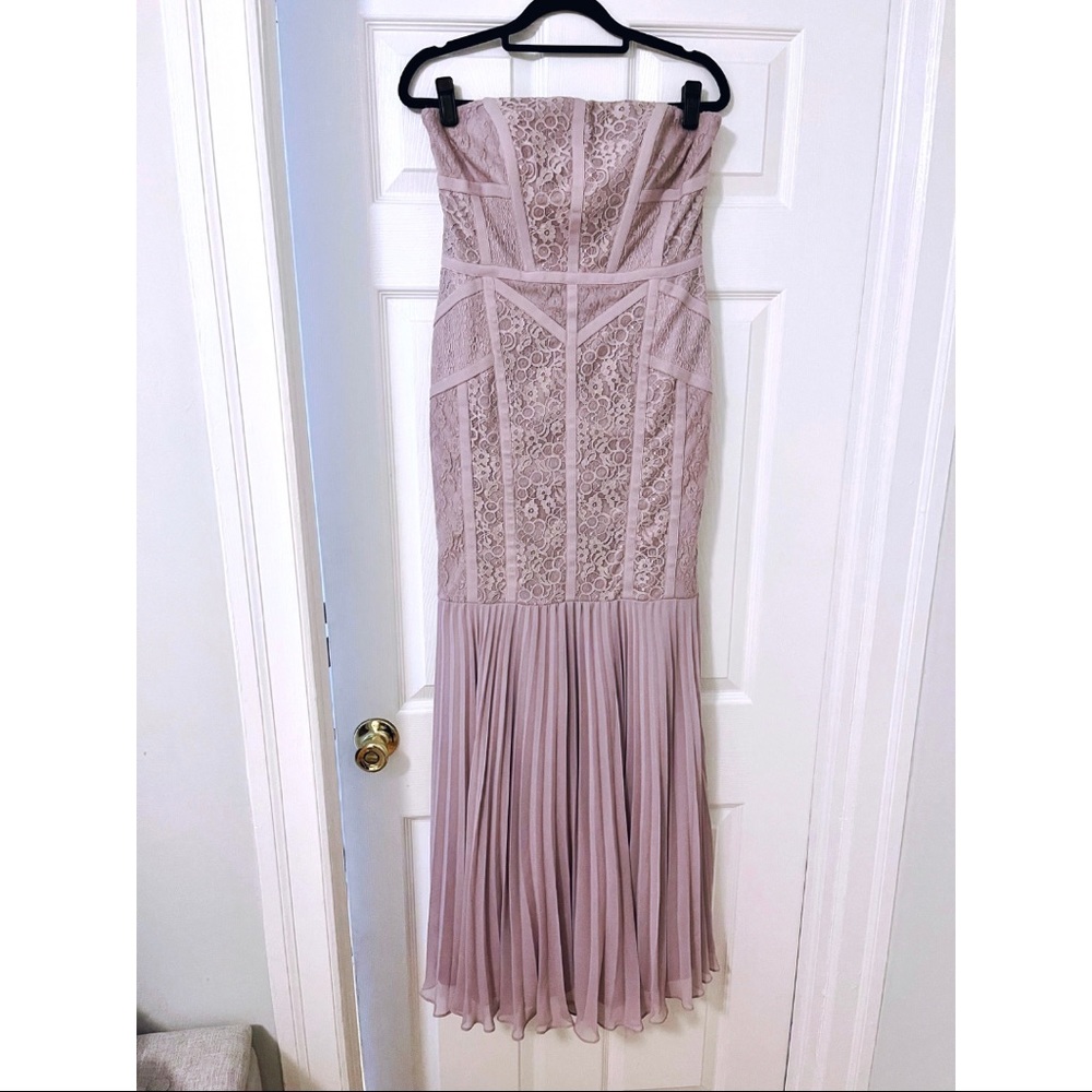 JS Collections | Lavender Lace & Pleated Gown